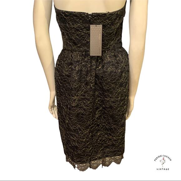 Corey Lynn Calter Black Gold Lace Wiggle Dress sz 2 NWT new $279 Prom Formal - Picture 11 of 11